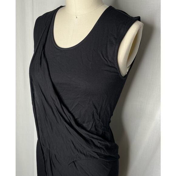 Allsaints Amelia Sleeveless Black Drape Front Dress Size US 4 - Picture 2 of 4